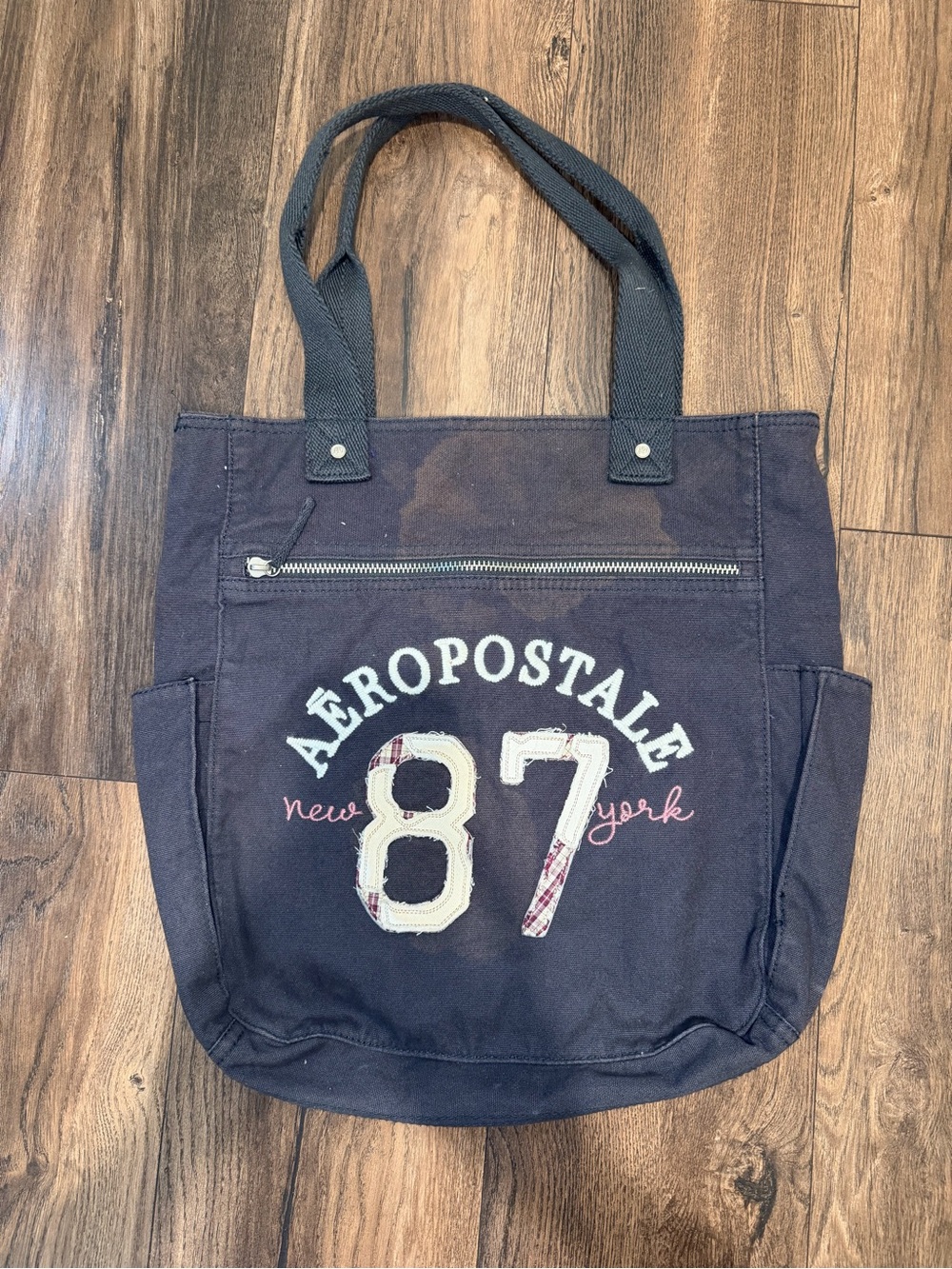 Aeropostale Blue Y2k 87 New York Slouch Tote Shoulder Book Weekend Bag canvas